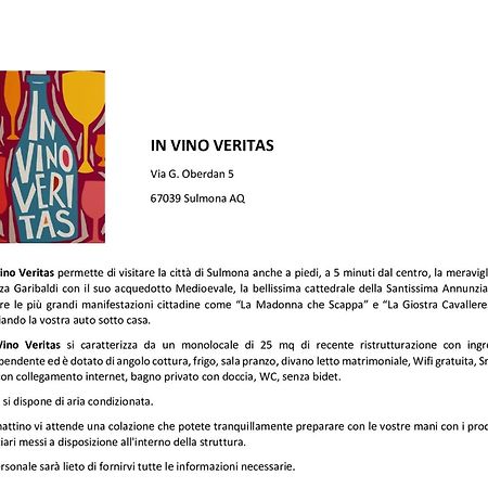 In Vino Veritas Sulmona Dış mekan fotoğraf