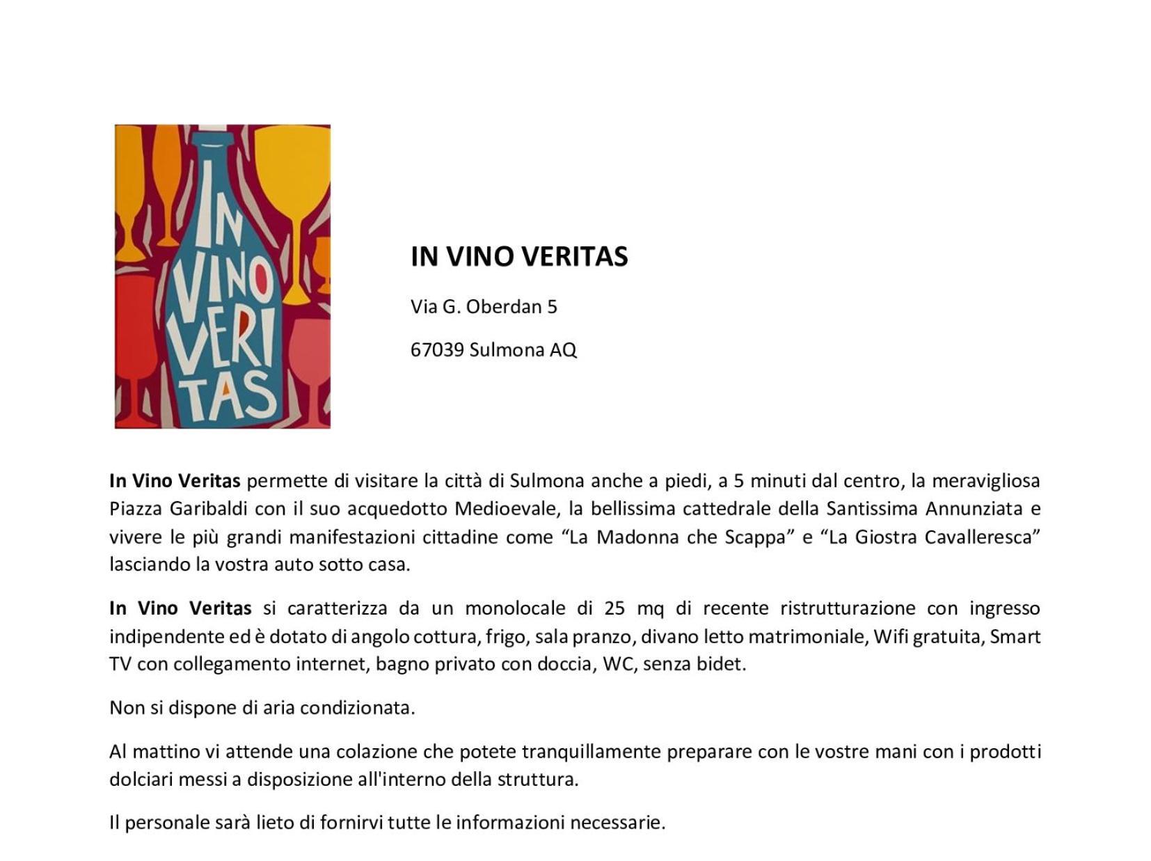 In Vino Veritas Sulmona Dış mekan fotoğraf